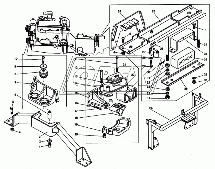 5256-1001051 Подушка двигателя задней опоры ЛиАЗ 5256 ЛиАЗ ОАО